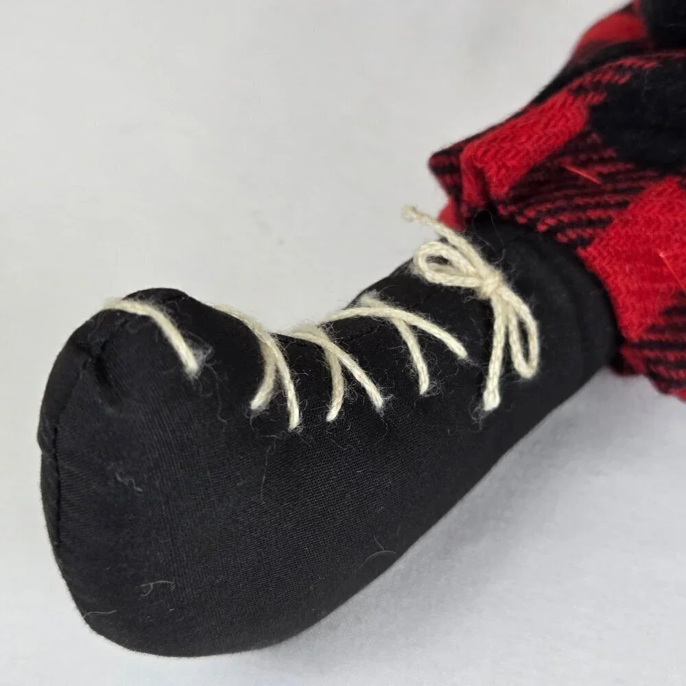 Stuffed Goose in Winter Attire Holding 